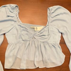 Nwt Abercrombie and fitch long sleeve crop top size large